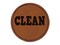 Clean Text Round Iron-On Engraved Faux Leather Patch Applique - 2.5"